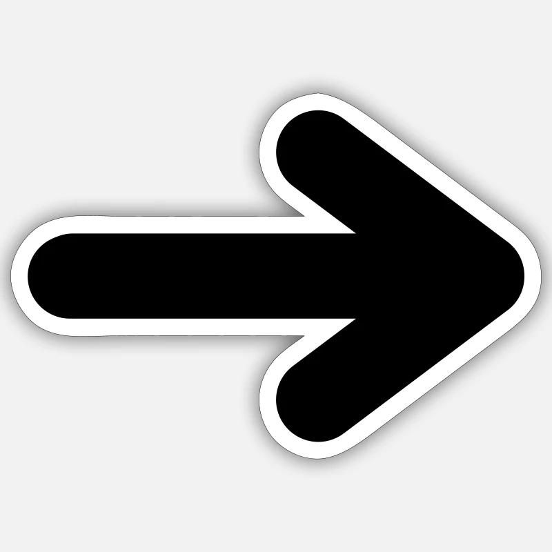 Icône en forme de flèche Panneau du symbole de direction droite Sticker taille S (10 x 10 cm)
