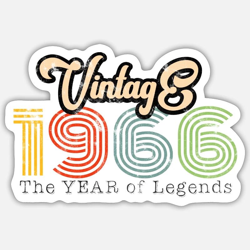 Millésime 1966 - Sticker taille S (10 x 10 cm) - blanc mat