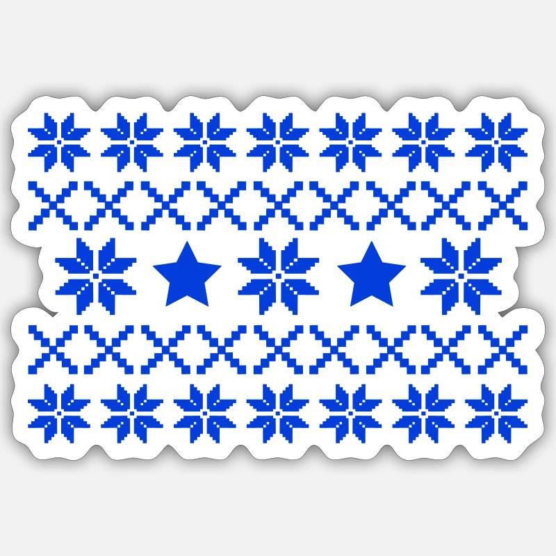 Winter Norway Pattern - Sticker size S (10 x 10 cm) - white matte