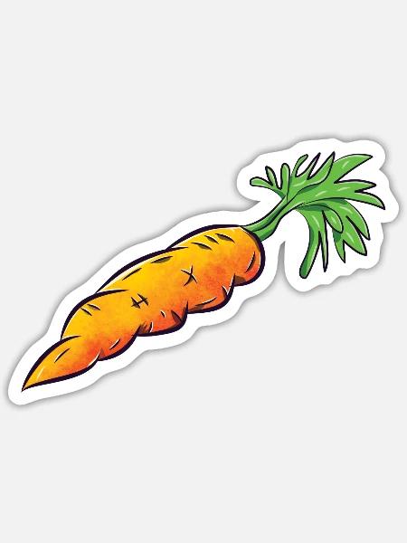 Die Karotte - Sticker Größe S (10 x 10 cm) - Mattweiß