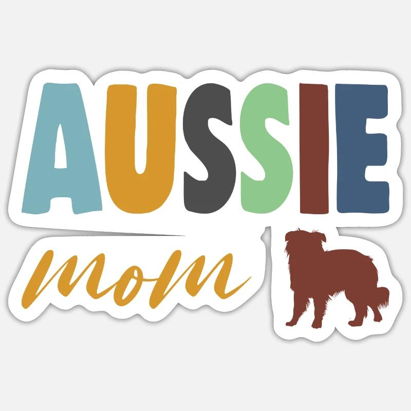 aussie mom - Sticker size S (10 x 10 cm) - white matte