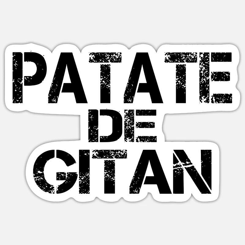 Patate de GITAN - Sticker taille S (10 x 10 cm) - blanc mat