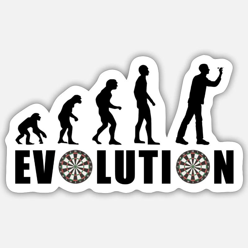EVOLUTION DARTS Spiel Pfeil Dartscheibe Geschenk Sticker Größe S (10 x 10 cm)