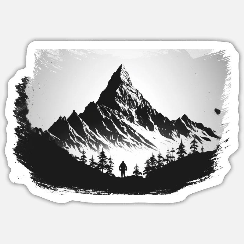 Mountain Calling 5 - Sticker taille S (10 x 10 cm) - blanc mat