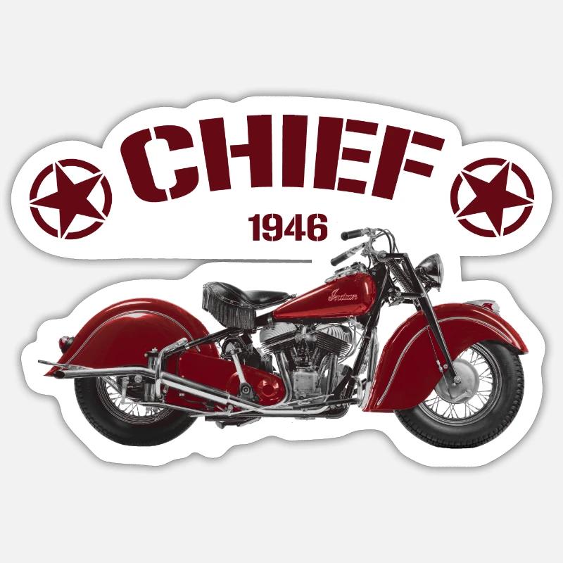 40s chief - Sticker size S (10 x 10 cm) - white matte