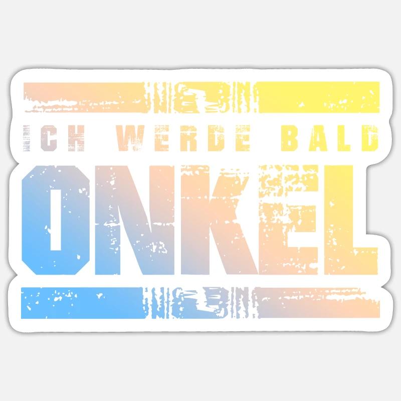Ich werde Bald Onkel - Sticker Größe S (10 x 10 cm) - Mattweiß