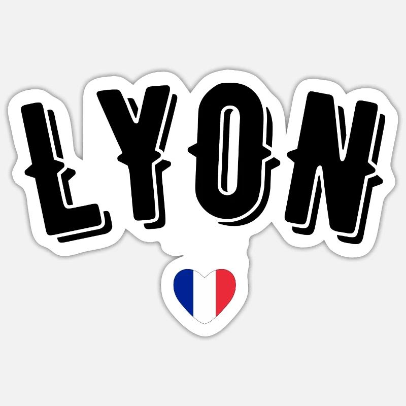 Lyon - Sticker Größe S (10 x 10 cm) - Mattweiß