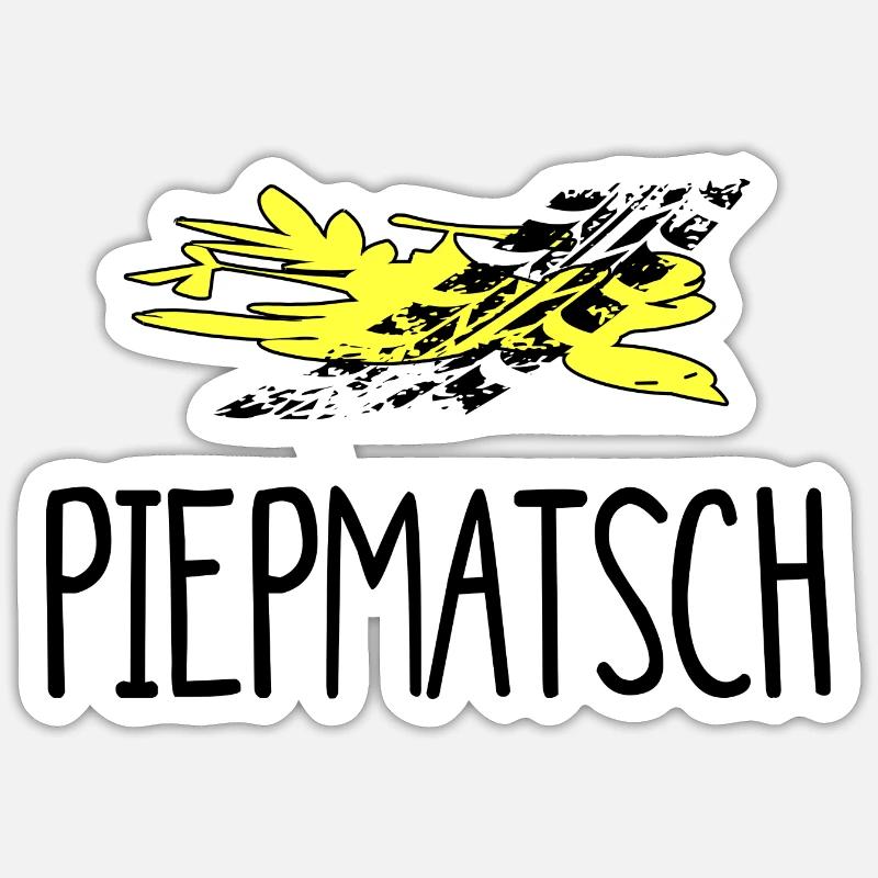 Piep Matsch versus Piep Matz - Sticker Größe S (10 x 10 cm) - Mattweiß