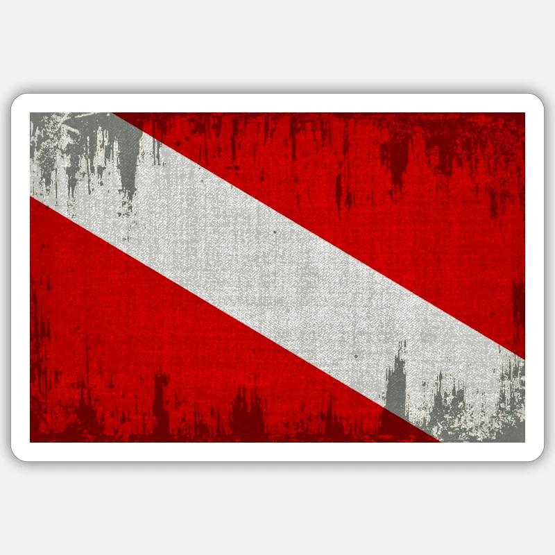 Diving flag - Sticker size S (10 x 10 cm) - white matte