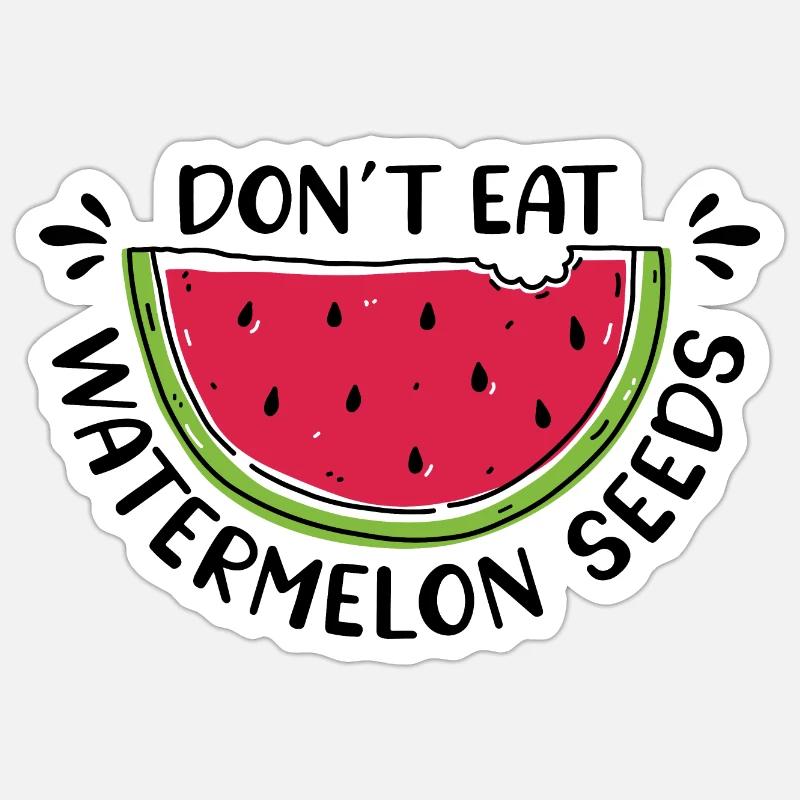 Ne mangez pas de graines de pastèque / Baby bump enceinte - Sticker taille S (10 x 10 cm) - blanc mat