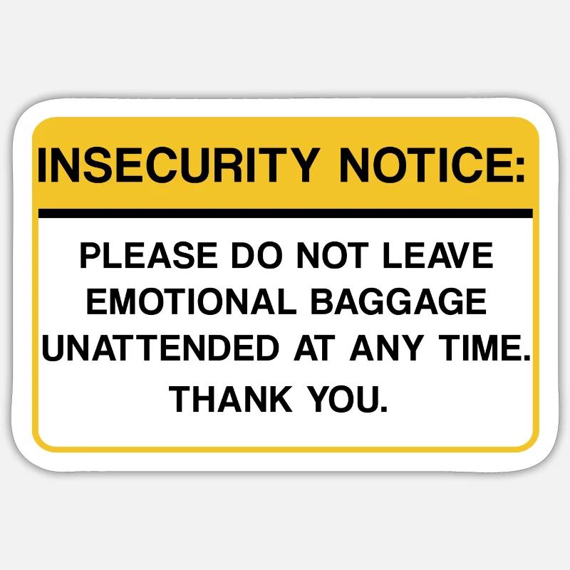 Emotional Baggage Warning - Sticker size S (10 x 10 cm) - white matte