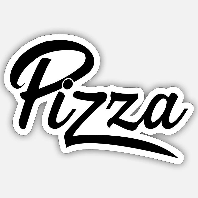 Pizza - Sticker taille S (10 x 10 cm) - blanc mat