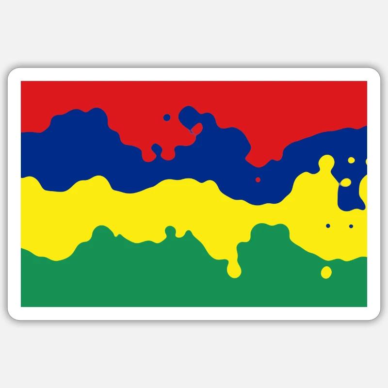 Mauritius - Sticker Größe S (10 x 10 cm) - Mattweiß