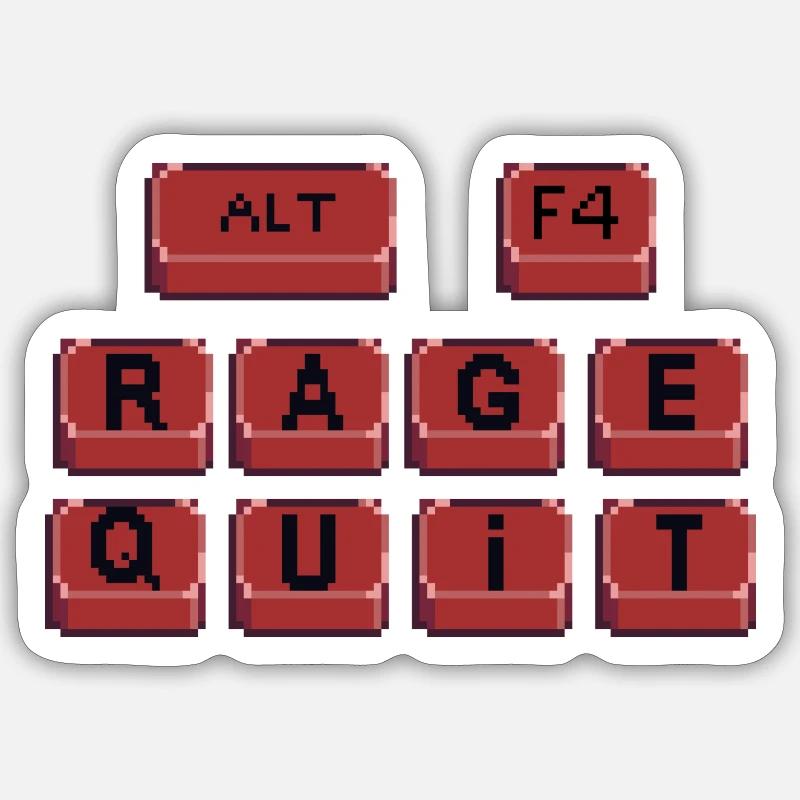 Rage quit - Sticker taille S (10 x 10 cm) - blanc mat