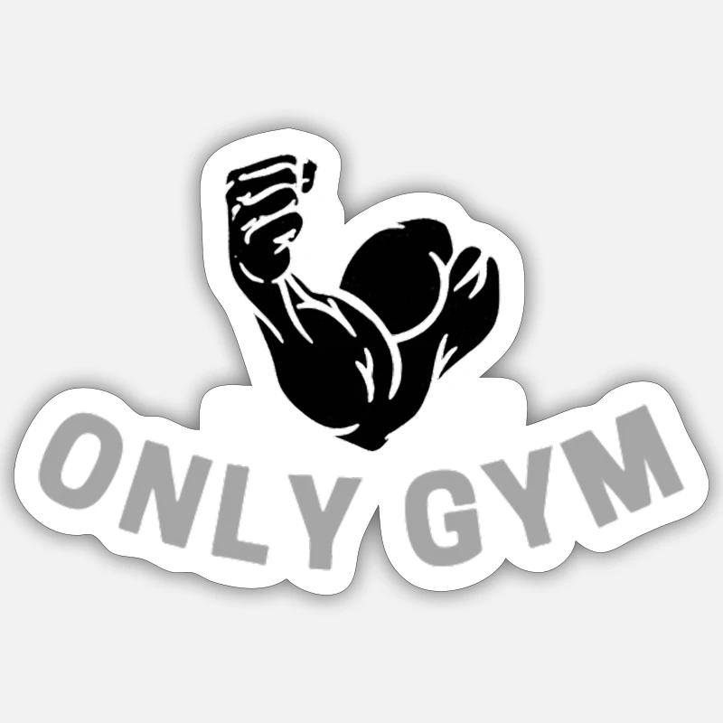 ONLY GYM - Sticker size S (10 x 10 cm) - white matte
