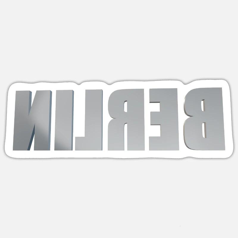 Selfie Berlin Silber - Sticker Größe S (10 x 10 cm) - Mattweiß