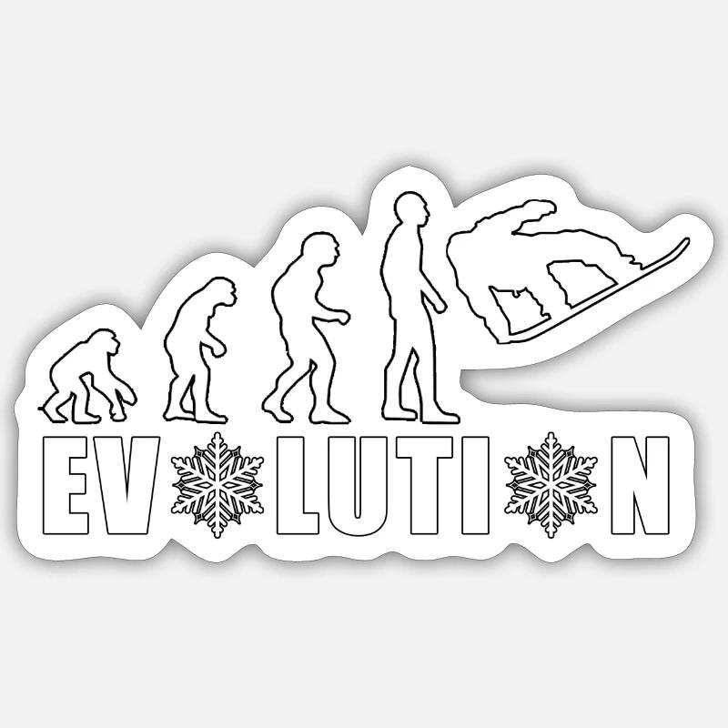 EVOLUTION SNOWBOARD Schnee Winter Geschenk Sticker Größe S (10 x 10 cm)