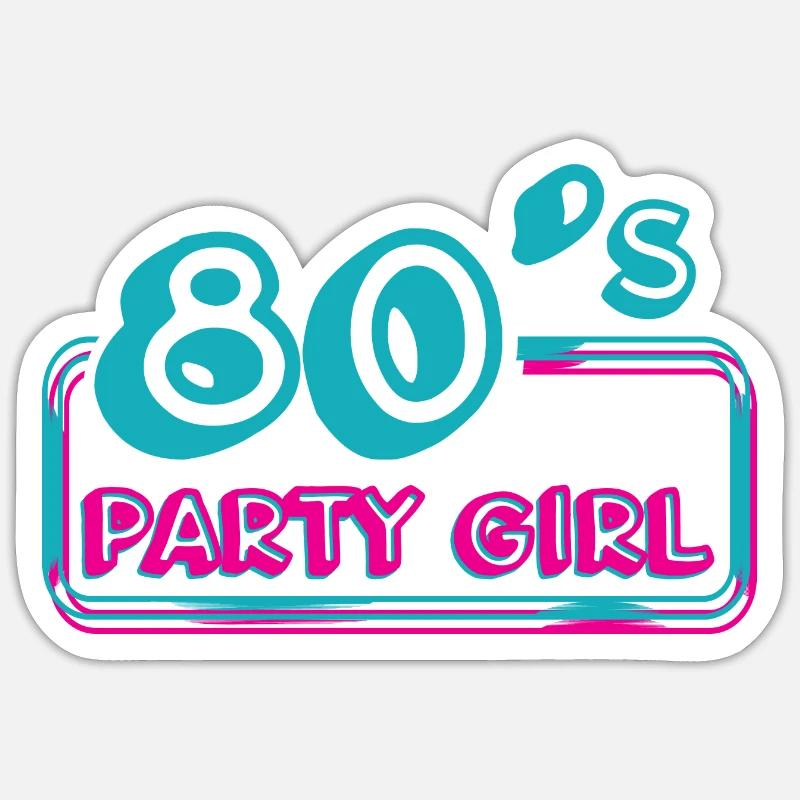 FÊTARDE DES ANNÉES 80 - Sticker taille S (10 x 10 cm) - blanc mat