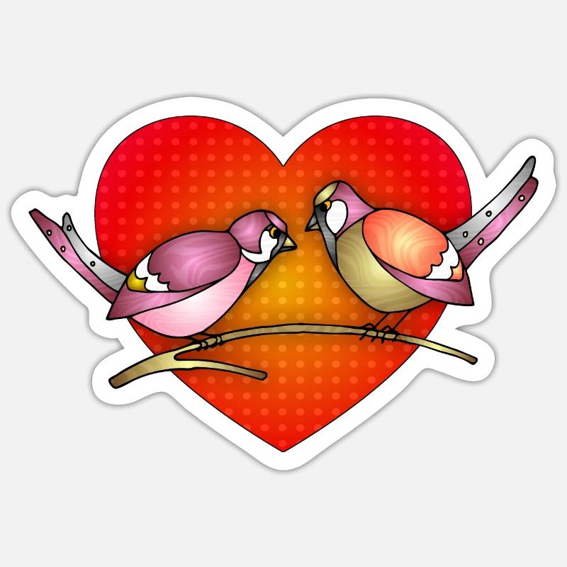Oiseaux - Sticker taille S (10 x 10 cm) - blanc mat