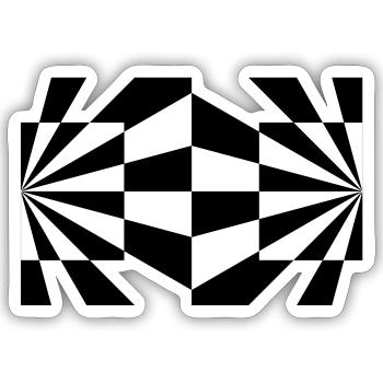 Optische Täuschung im Op-Art Stil - Sticker Größe S (10 x 10 cm) - Mattweiß - Vorne