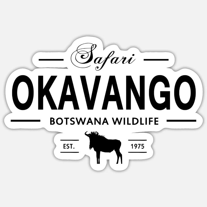 Botswana - Gnu - Sticker Größe S (10 x 10 cm) - Mattweiß