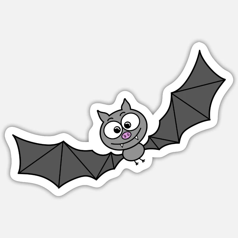 Fledermaus - Sticker Größe S (10 x 10 cm) - Mattweiß