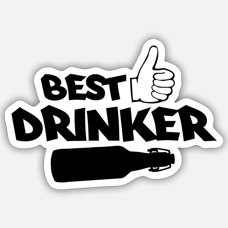 Best Drinker - Sticker size S (10 x 10 cm) - white matte