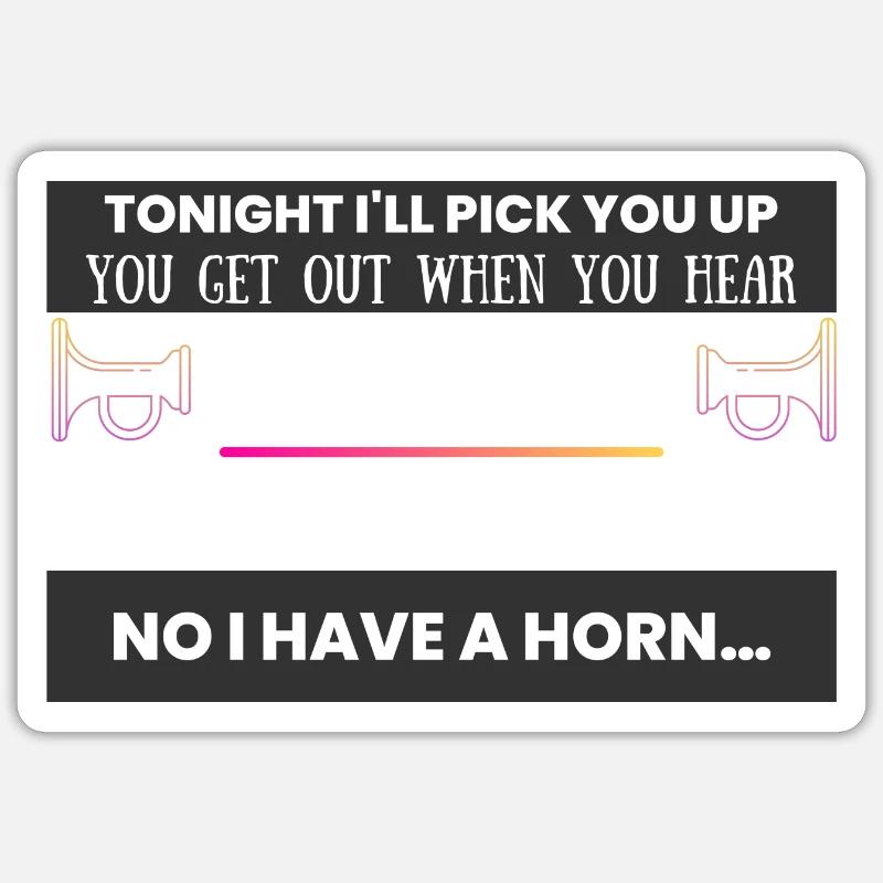 Klaxon : As-tu une voiture ? - Sticker taille S (10 x 10 cm) - blanc mat