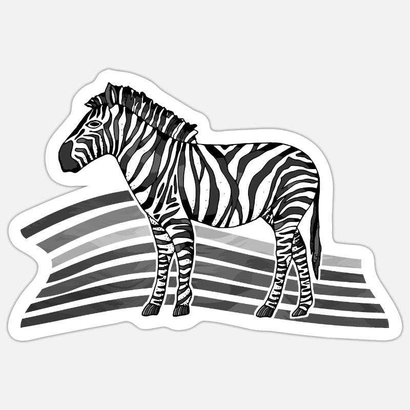 Zebra - Sticker Größe S (10 x 10 cm) - Mattweiß