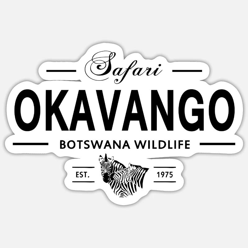 Botswana - Zebra - Sticker Größe S (10 x 10 cm) - Mattweiß