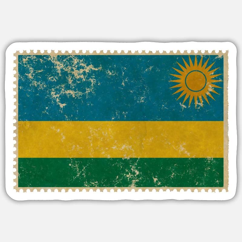 Ruanda - Sticker Größe S (10 x 10 cm) - Mattweiß
