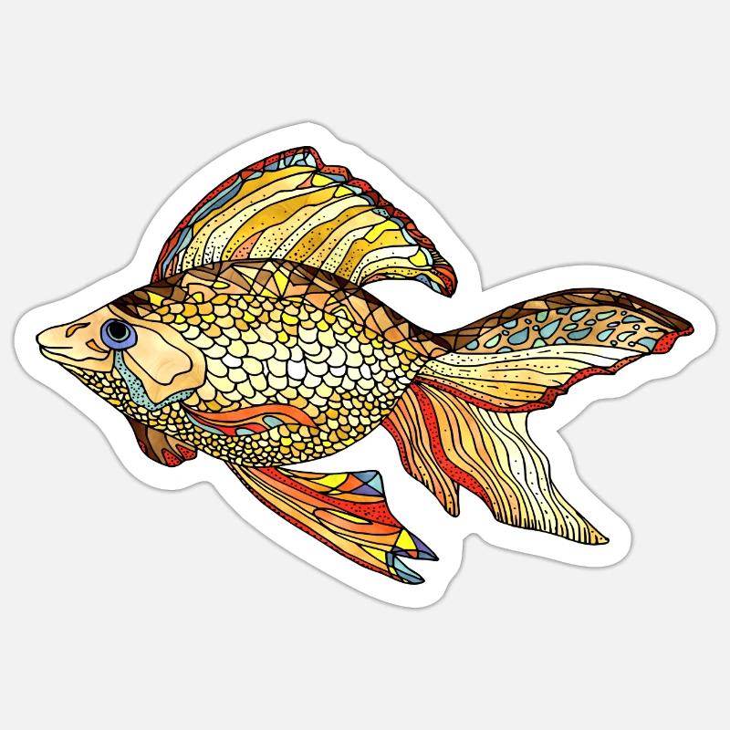 Poisson - Sticker taille S (10 x 10 cm) - blanc mat