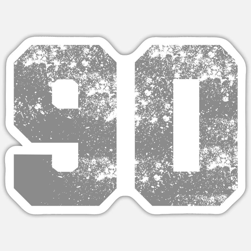 90 GREY - Sticker Größe S (10 x 10 cm) - Mattweiß