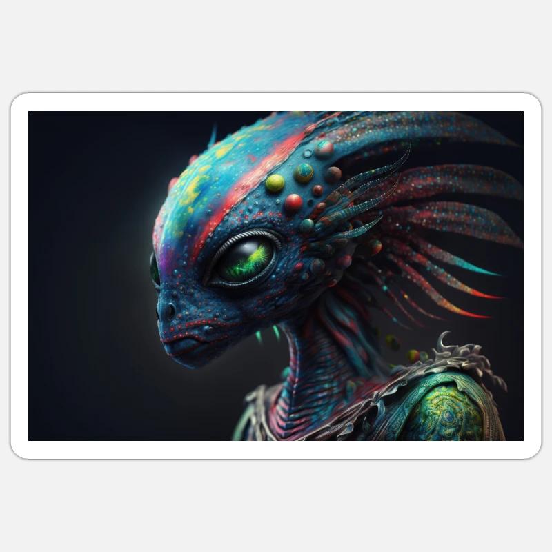 Träumen Sie von Alien oder Außerirdischen - Sticker Größe S (10 x 10 cm) - Mattweiß