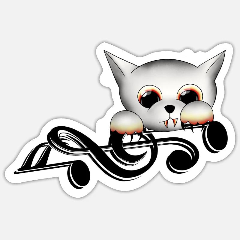 Clef Vampire - Sticker taille S (10 x 10 cm) - blanc mat