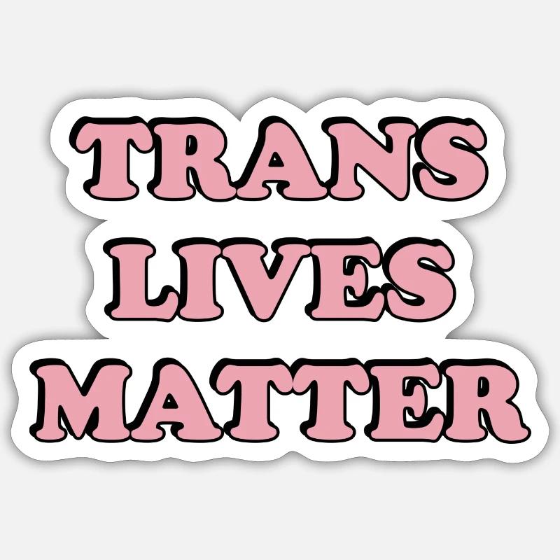 Les vies trans comptent - Sticker taille S (10 x 10 cm) - blanc mat