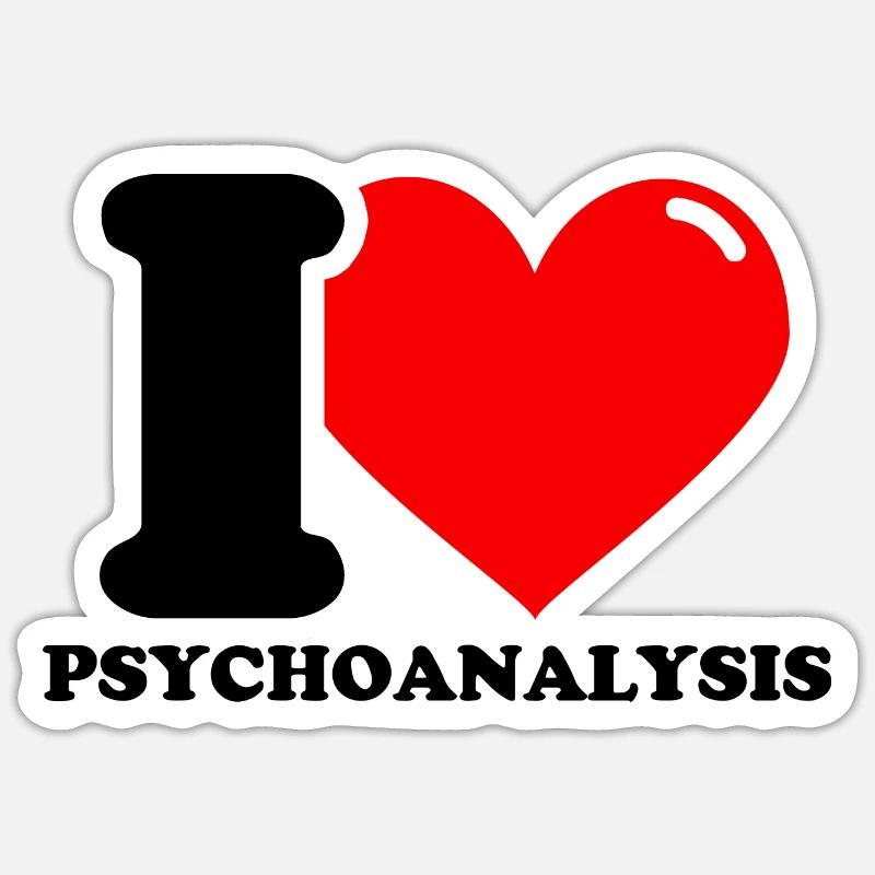 Ich liebe die Psychoanalyse - Sticker Größe S (10 x 10 cm) - Mattweiß
