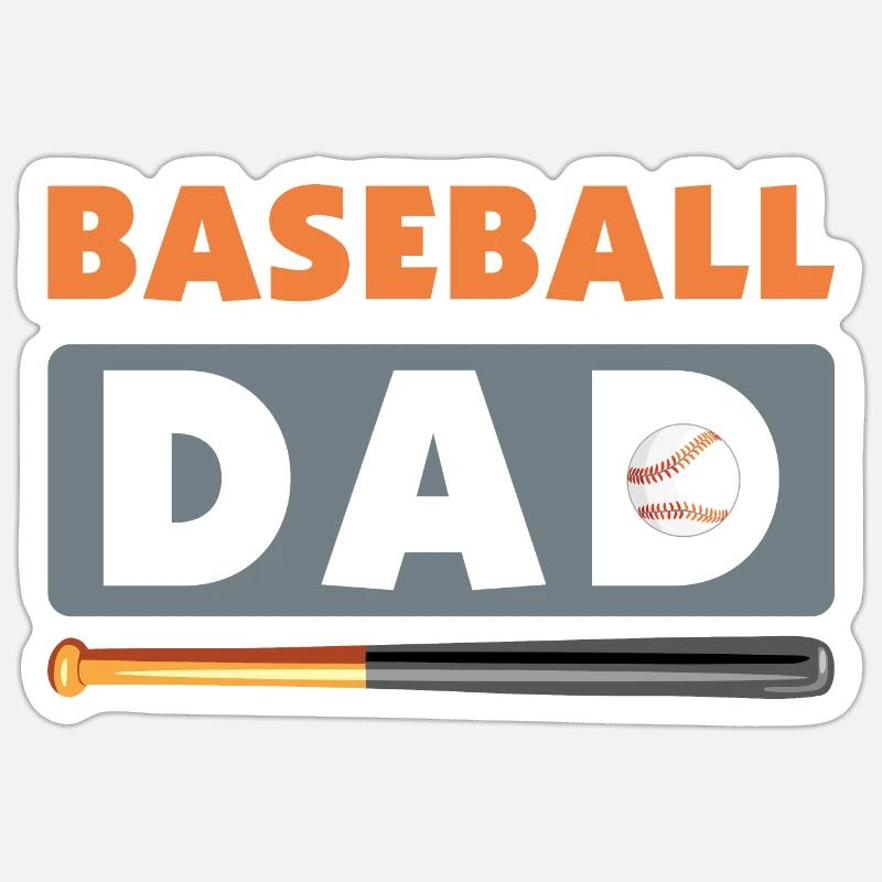 Baseball Papa - Sticker Größe S (10 x 10 cm) - Mattweiß