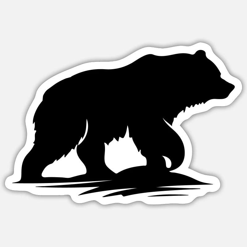 bär - Sticker Größe S (10 x 10 cm) - Mattweiß
