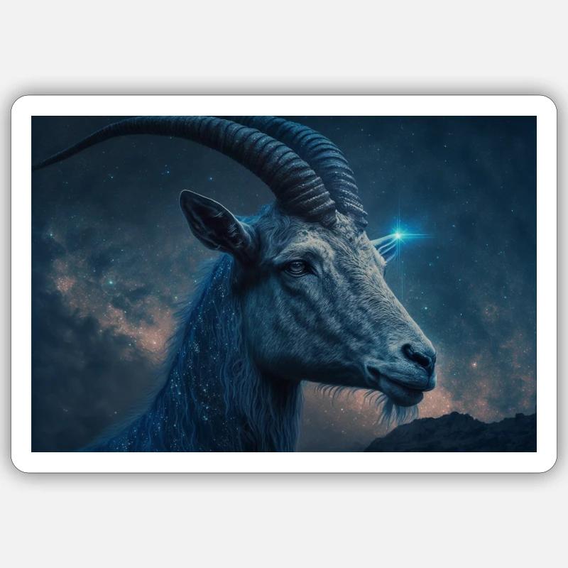 Steinbock - Sticker Größe S (10 x 10 cm) - Mattweiß