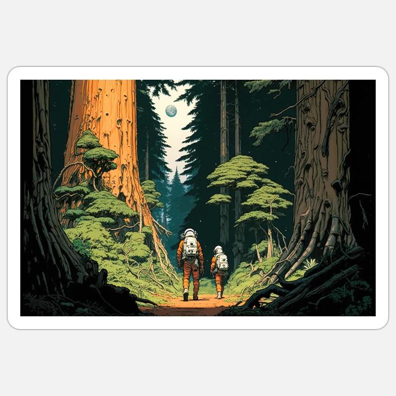 Interstelar im Wald Sticker Größe S (10 x 10 cm)