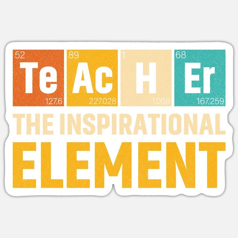 Lehrer Das inspirierende Element Lehrer - Sticker Größe S (10 x 10 cm) - Mattweiß