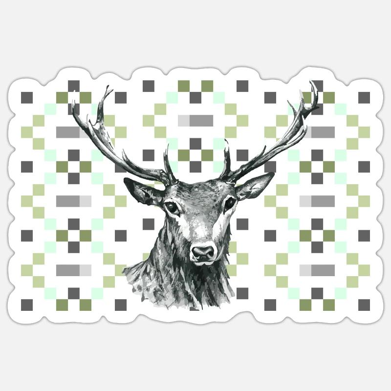 Deer - Sticker size S (10 x 10 cm) - white matte