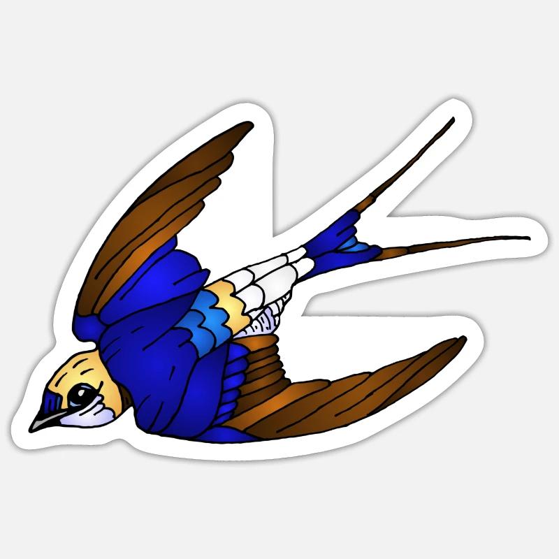 Oiseau - Sticker taille S (10 x 10 cm) - blanc mat