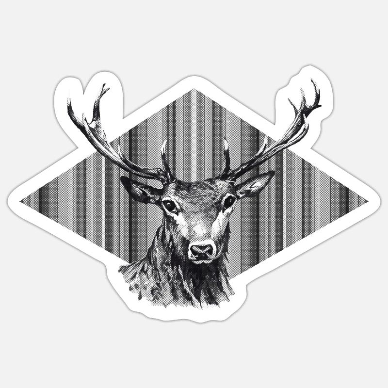 Hirsch - Sticker Größe S (10 x 10 cm) - Mattweiß