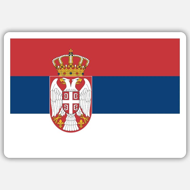 Serbien Design - Sticker Größe S (10 x 10 cm) - Mattweiß