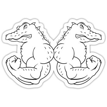 strong crocodiles - Sticker Größe S (10 x 10 cm) - Mattweiß - Vorne
