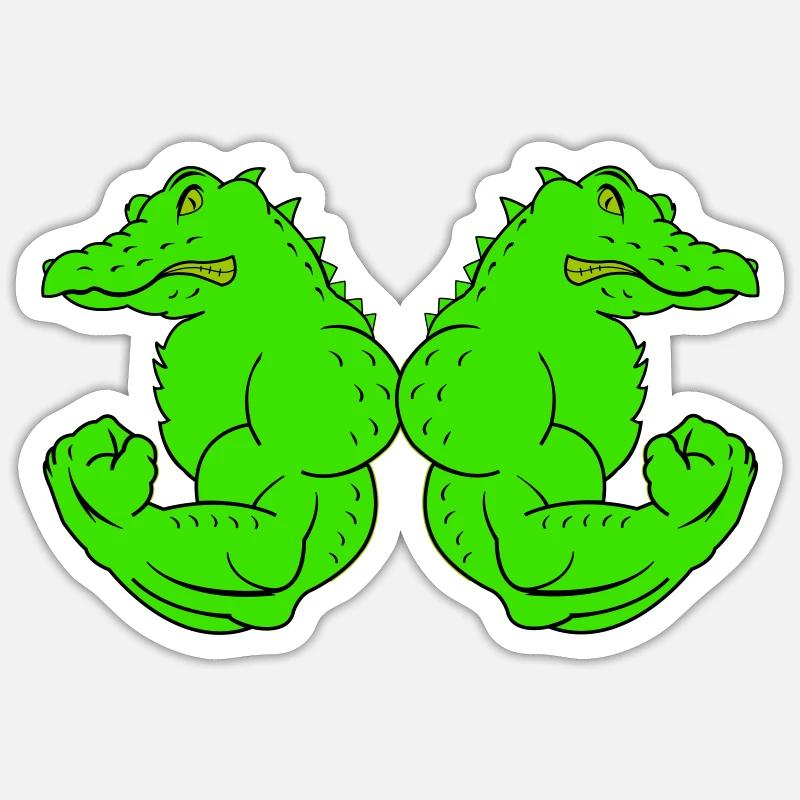 strong crocodiles - Sticker Größe S (10 x 10 cm) - Mattweiß