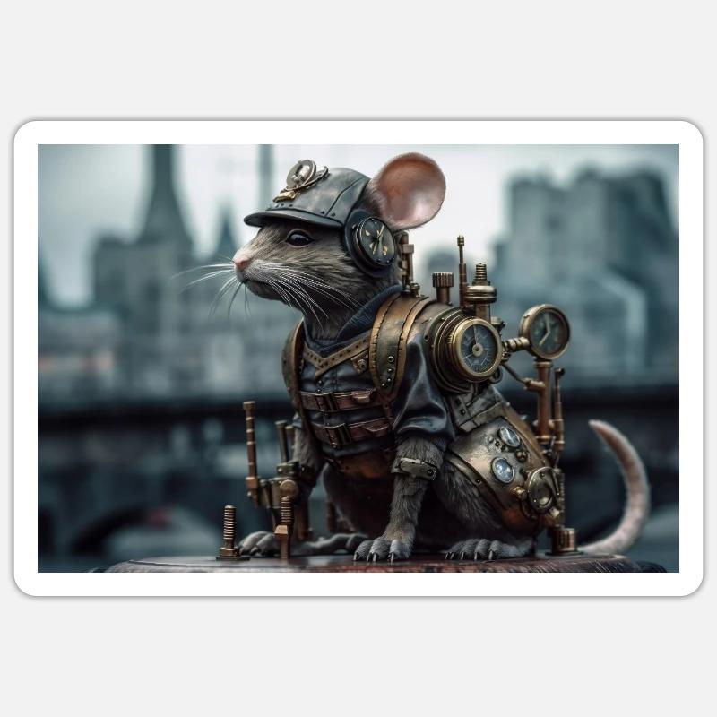 Ratte3 - Sticker Größe S (10 x 10 cm) - Mattweiß