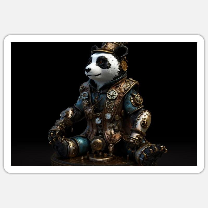 Pandabär - Sticker Größe S (10 x 10 cm) - Mattweiß